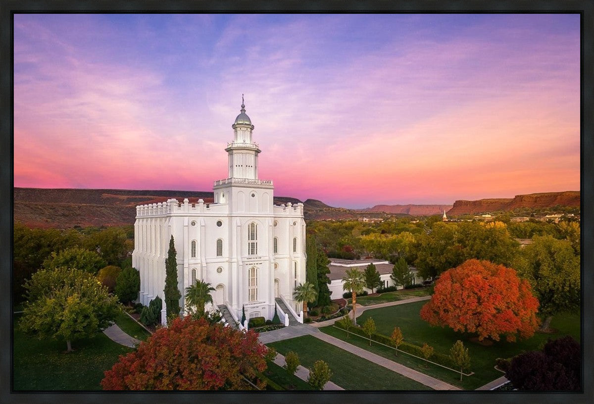 St. George Aerial Sunset Gallery Wrap