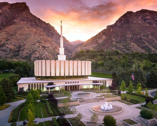 Provo Sunrise Aerial Gallery Wrap