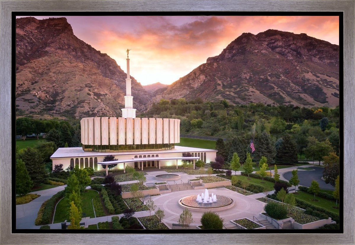 Provo Sunrise Aerial Gallery Wrap