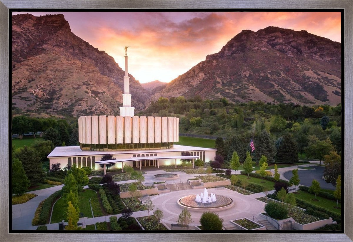 Provo Sunrise Aerial Gallery Wrap