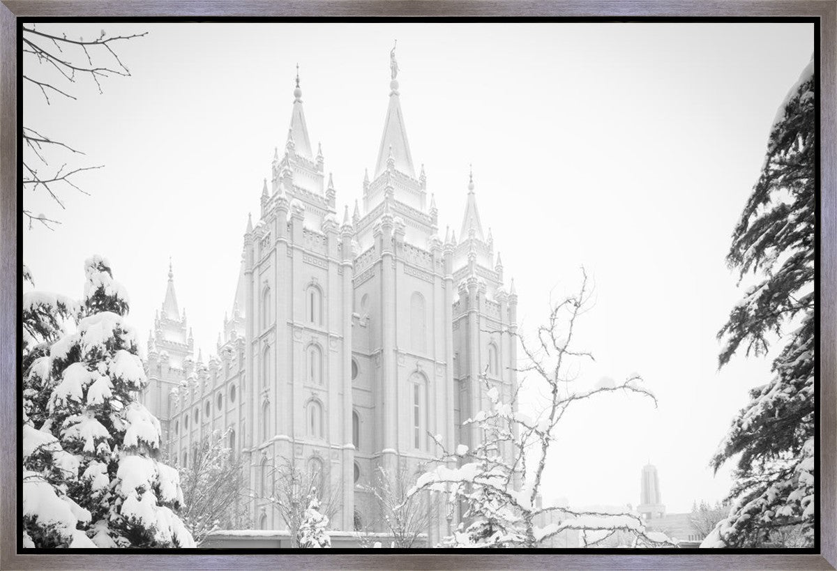 Salt Lake City High Key Snow Gallery Wrap