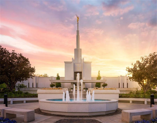 Denver Sunset Fountain Gallery Wrap