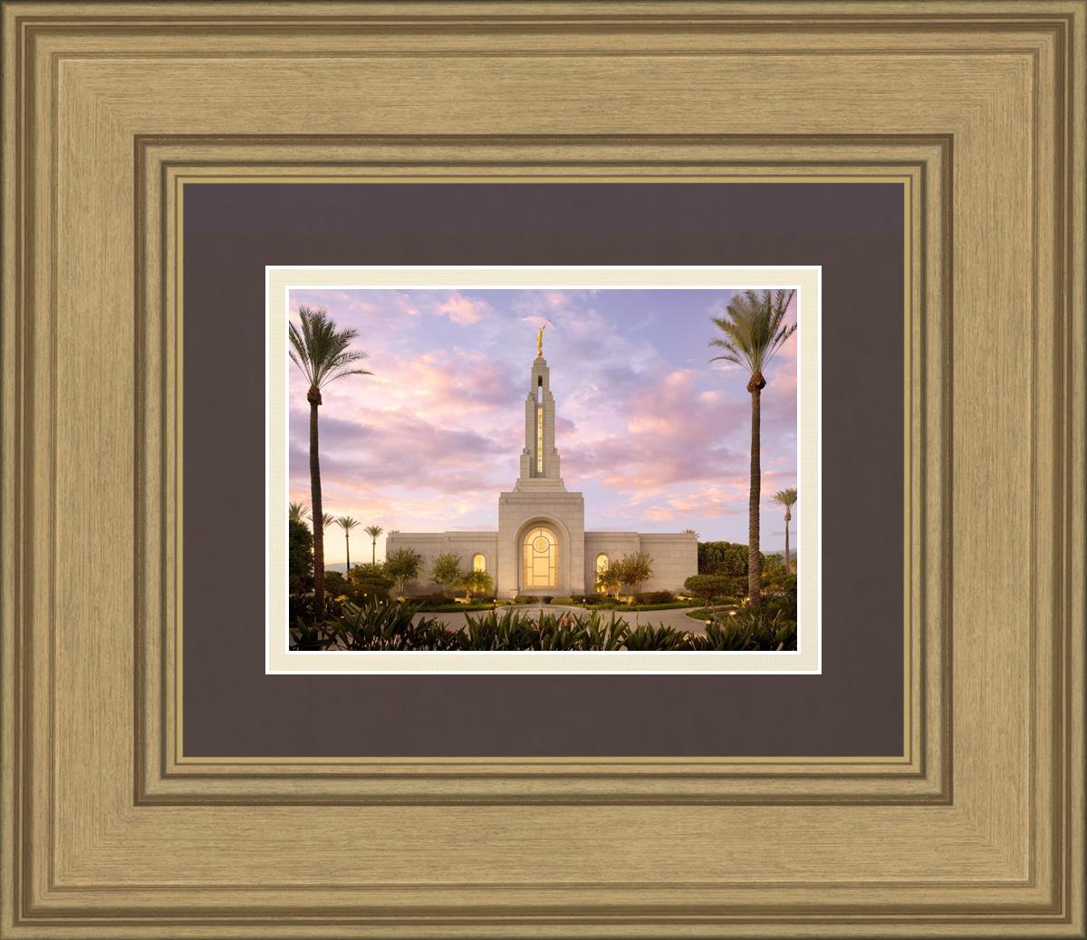 Redlands Temple Fountain Sunset