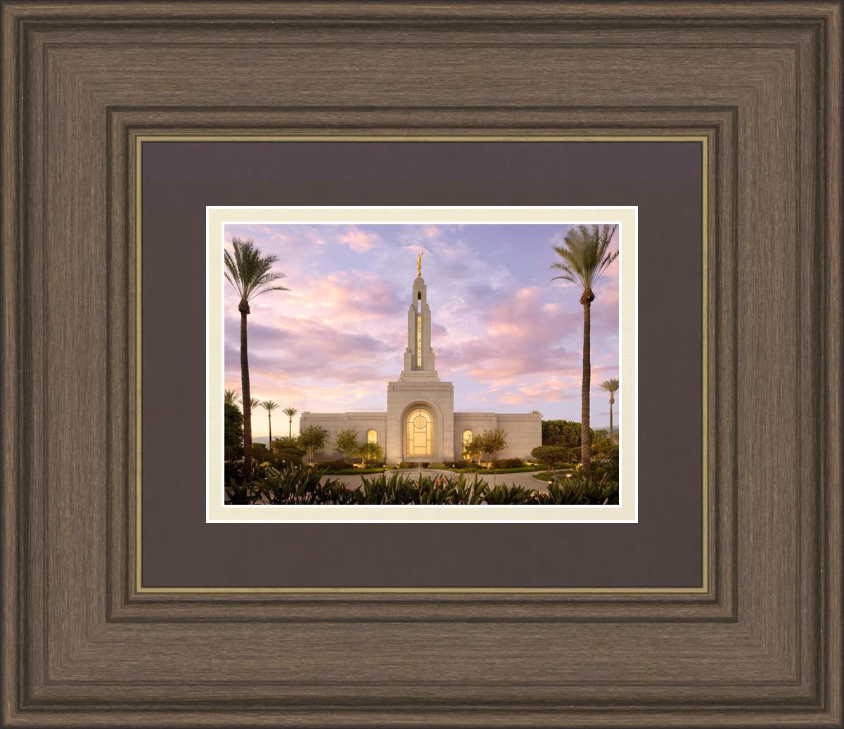 Redlands Temple Fountain Sunset