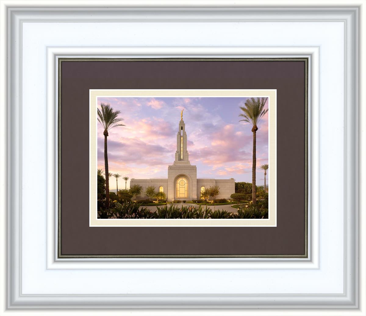 Redlands Temple Fountain Sunset