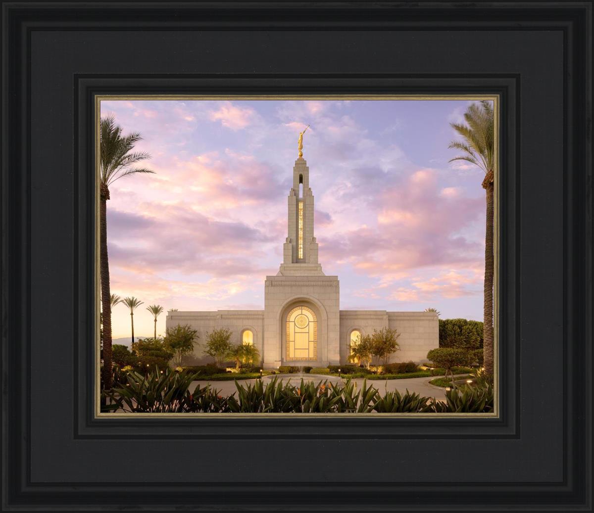 Redlands Temple Fountain Sunset