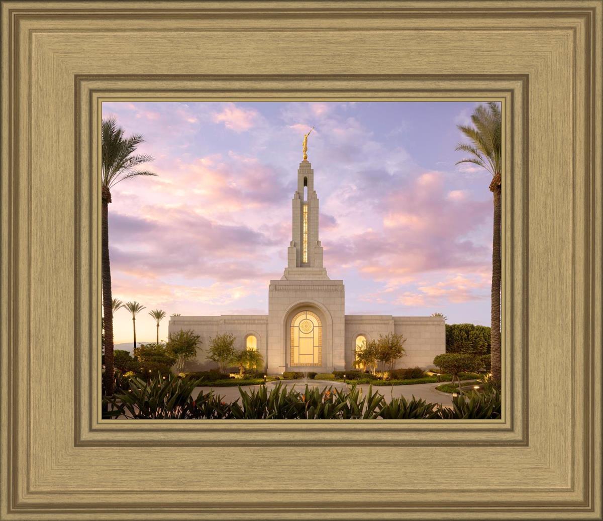 Redlands Temple Fountain Sunset
