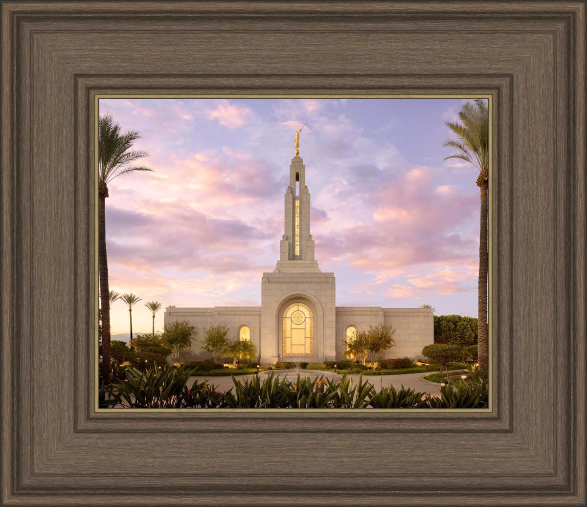 Redlands Temple Fountain Sunset
