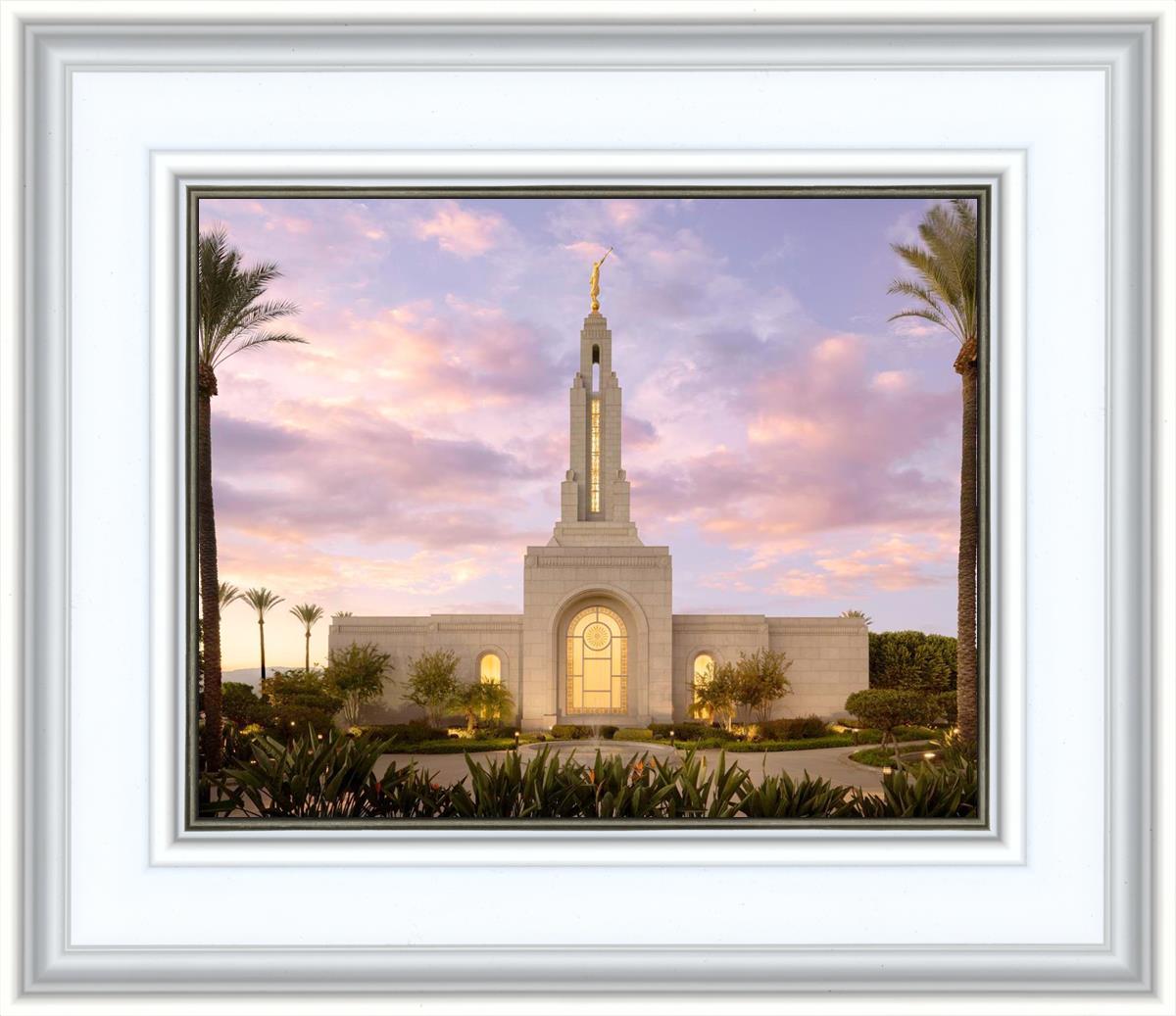 Redlands Temple Fountain Sunset