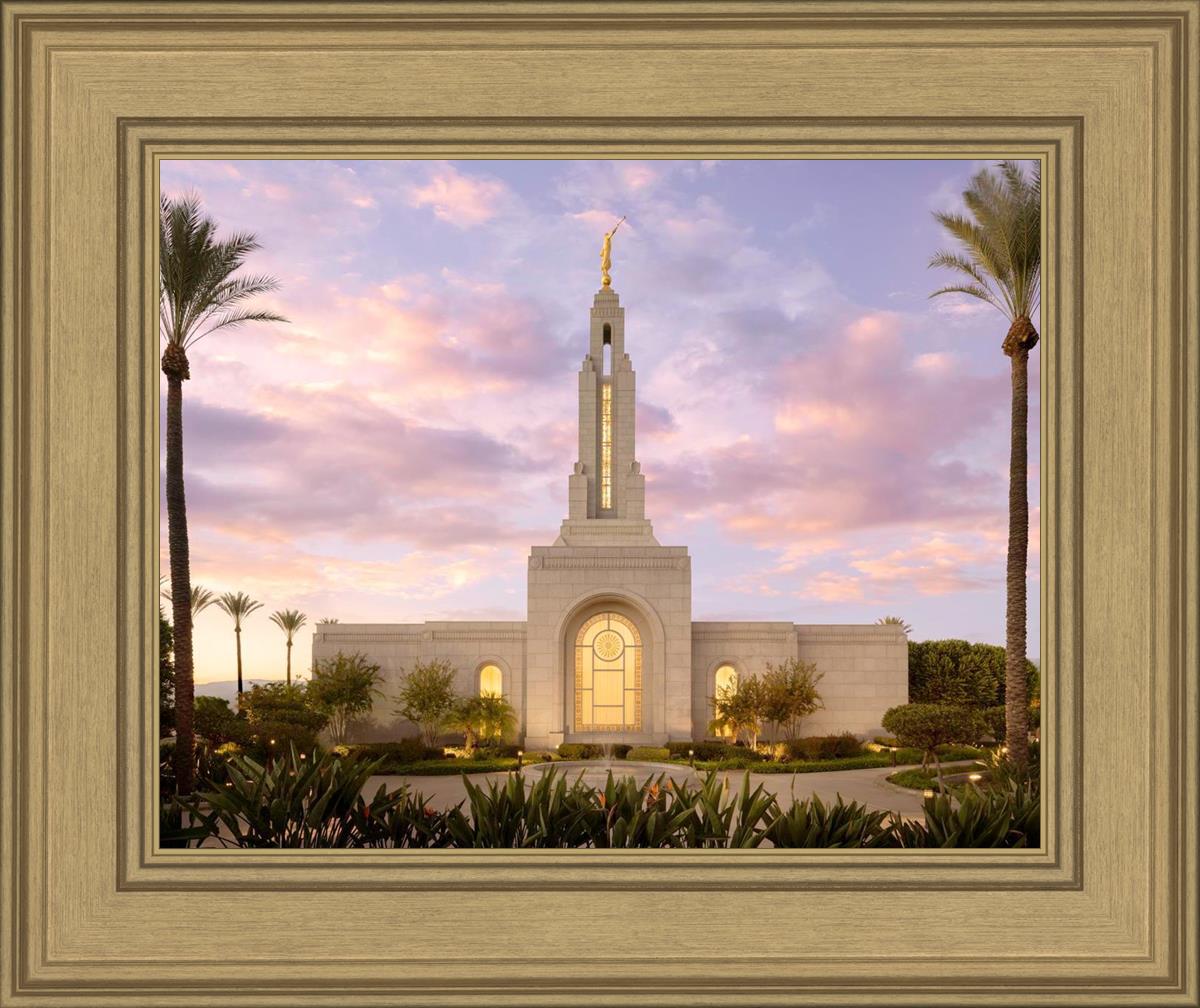 Redlands Temple Fountain Sunset