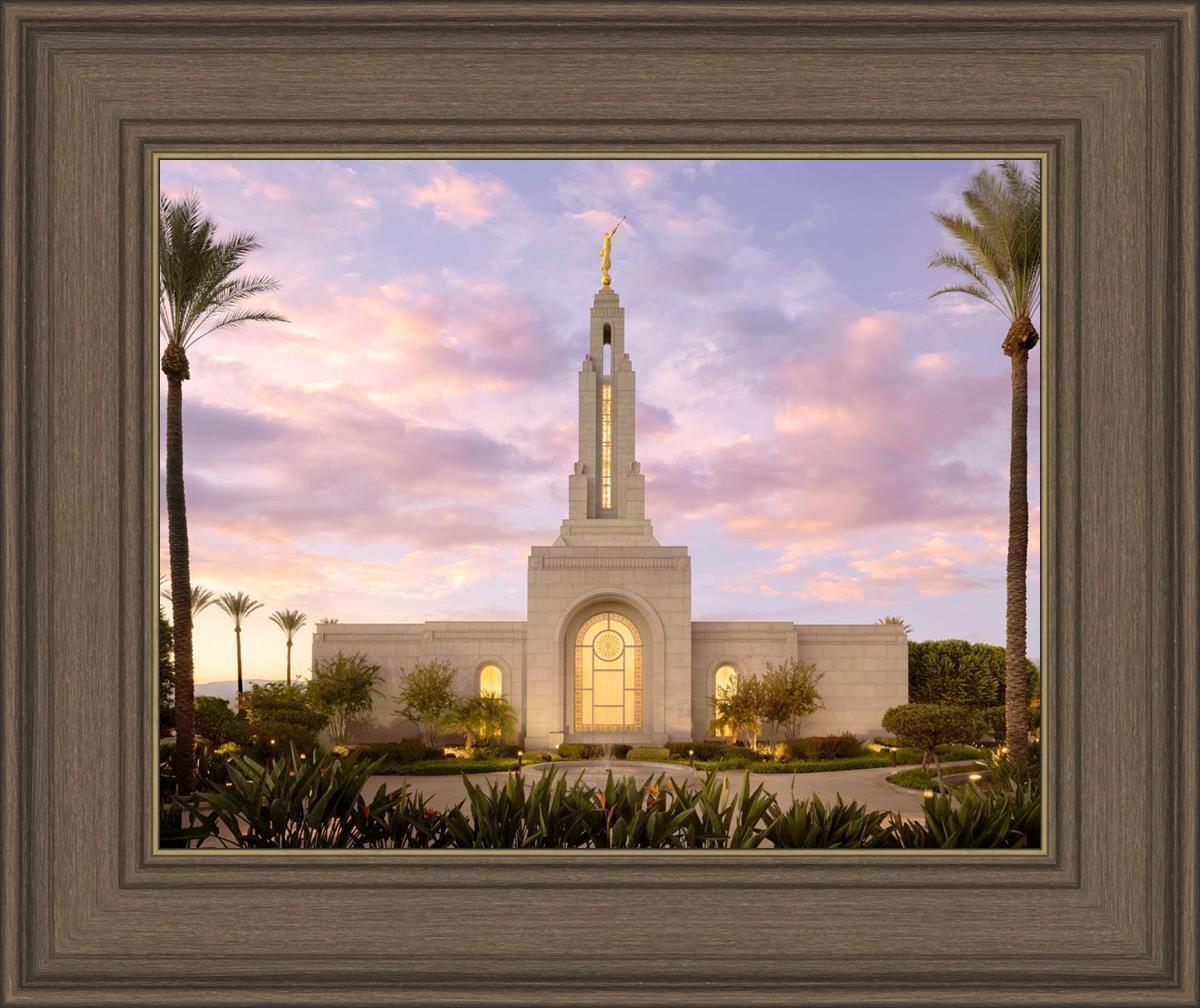 Redlands Temple Fountain Sunset