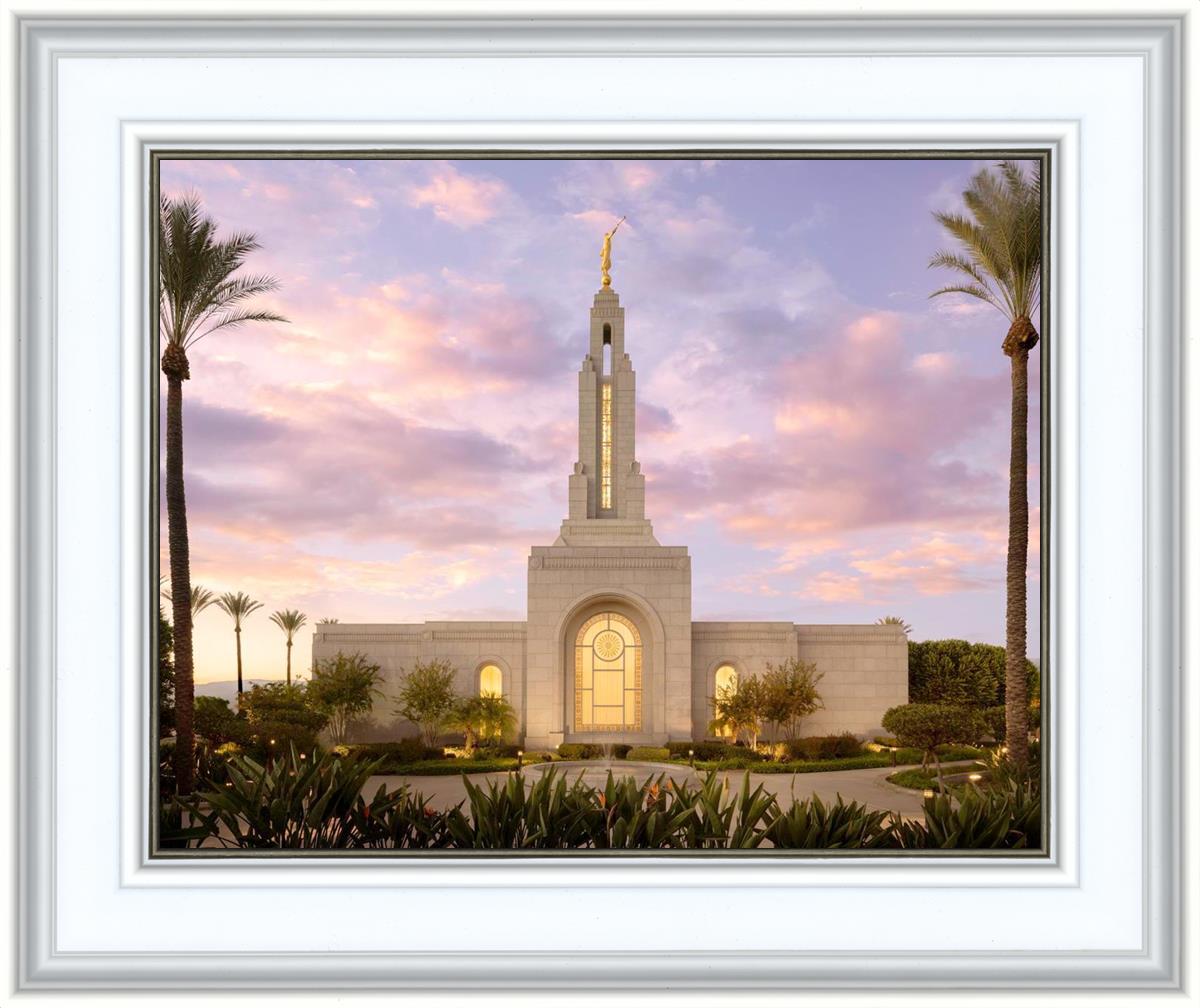 Redlands Temple Fountain Sunset