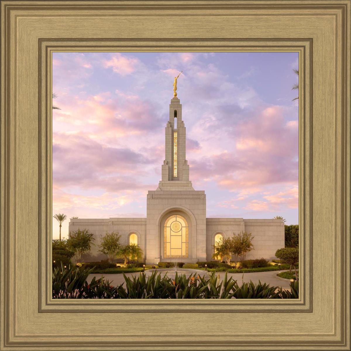 Redlands Temple Fountain Sunset