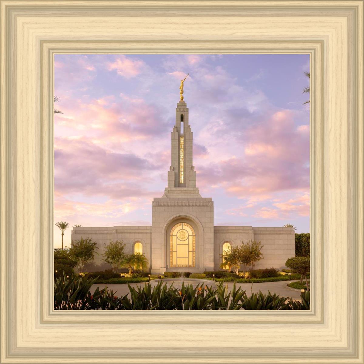 Redlands Temple Fountain Sunset