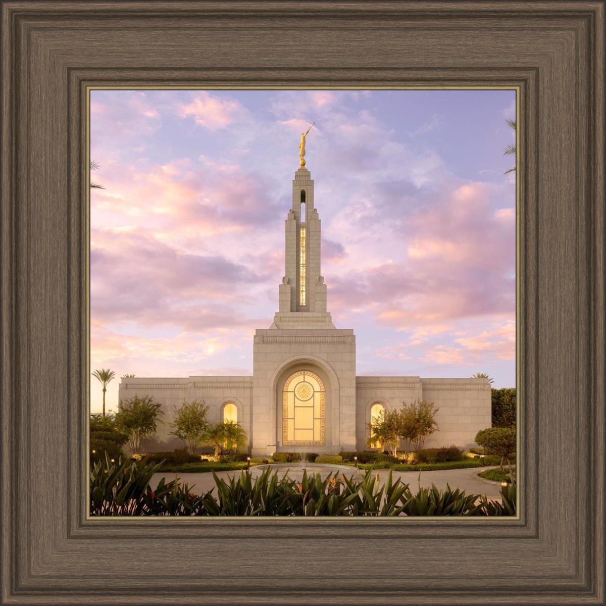 Redlands Temple Fountain Sunset
