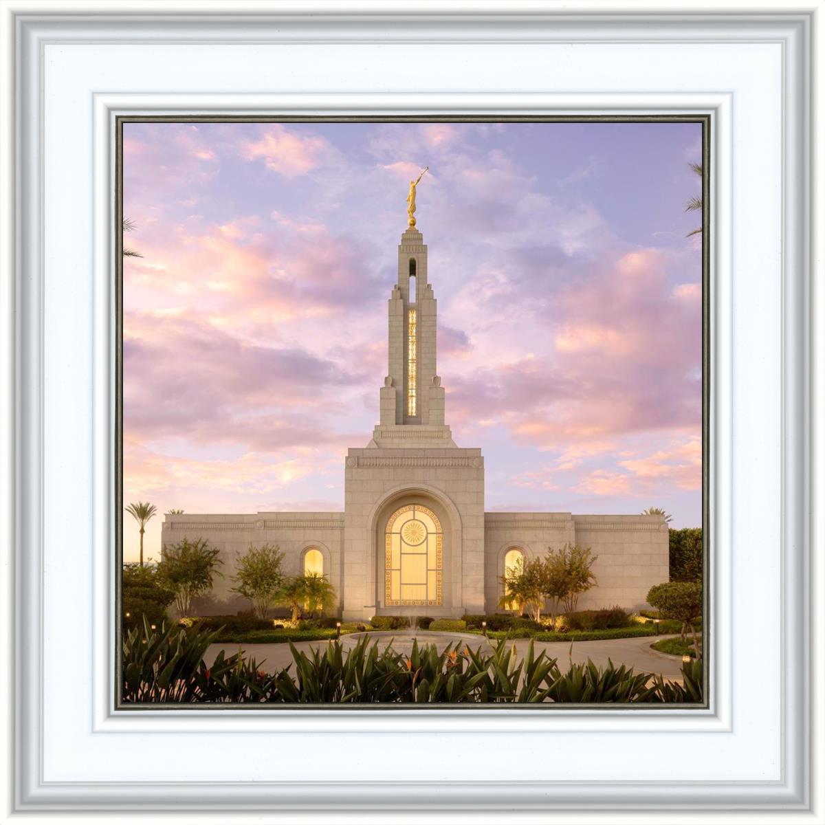 Redlands Temple Fountain Sunset