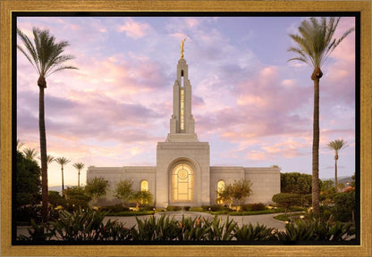 Redlands Temple Fountain Sunset