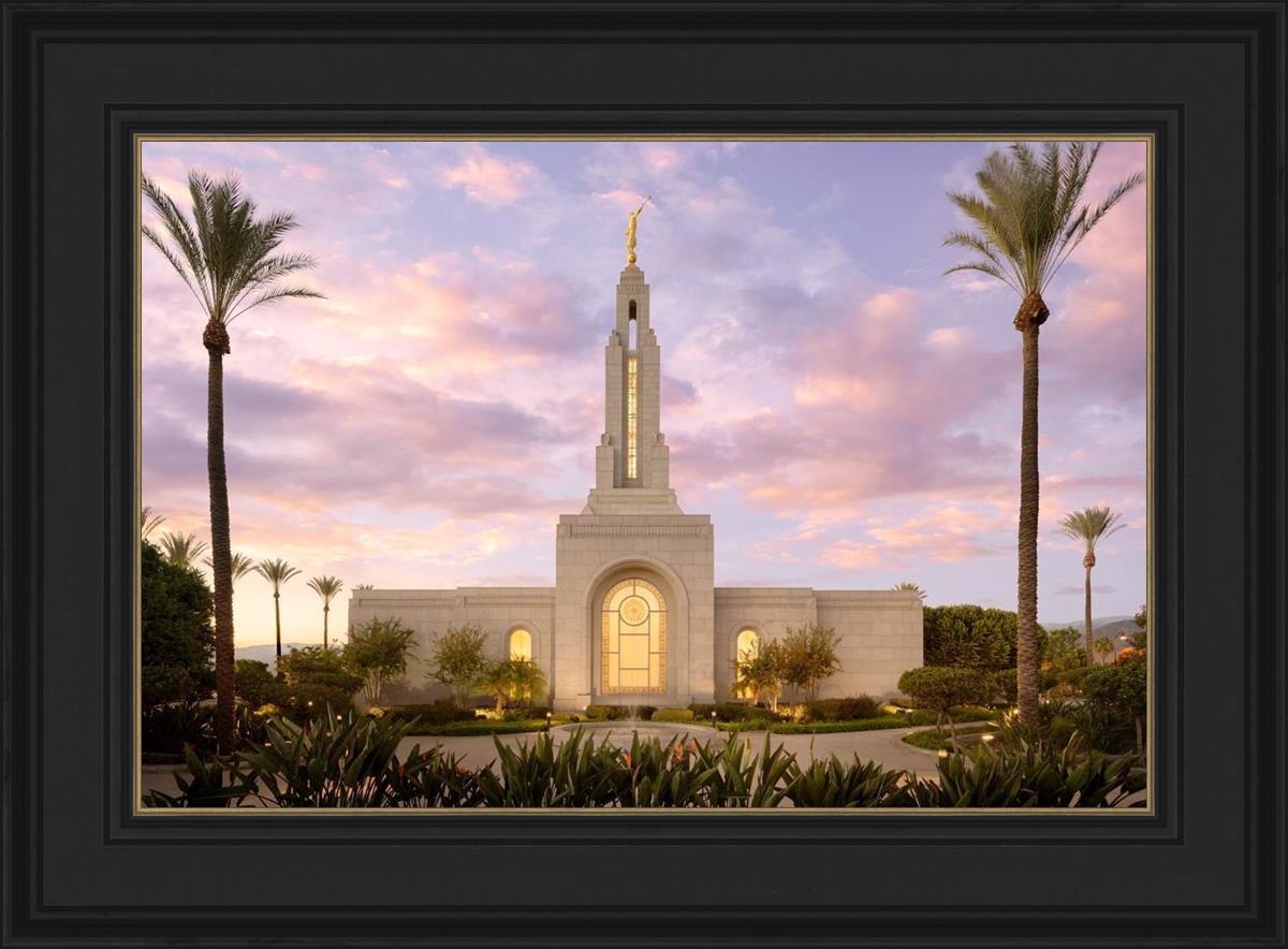 Redlands Temple Fountain Sunset