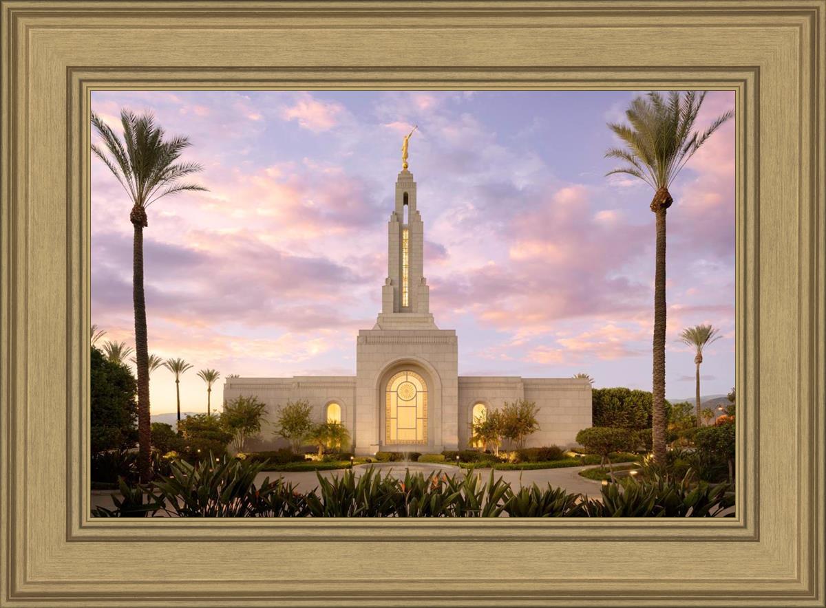Redlands Temple Fountain Sunset