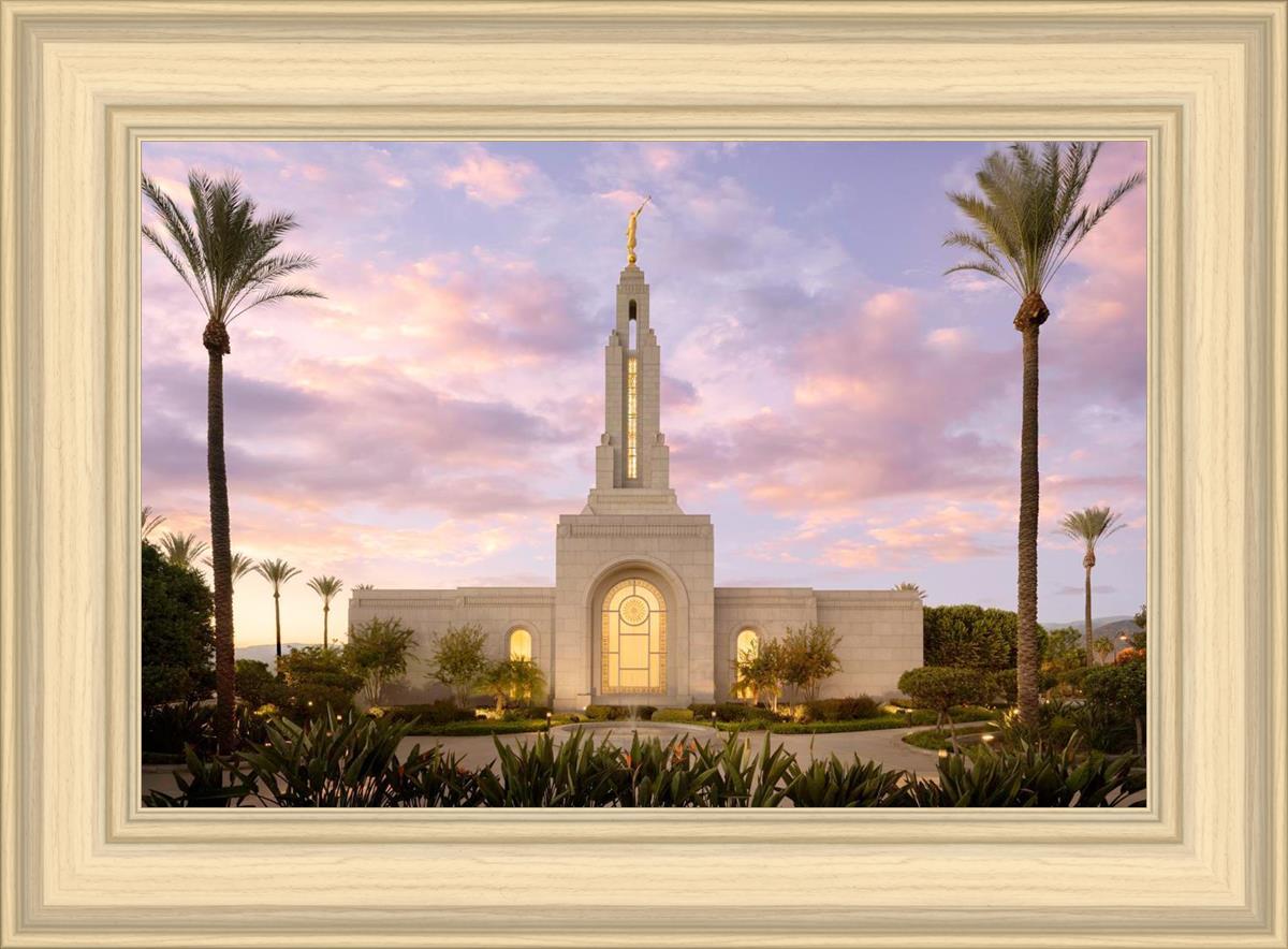 Redlands Temple Fountain Sunset