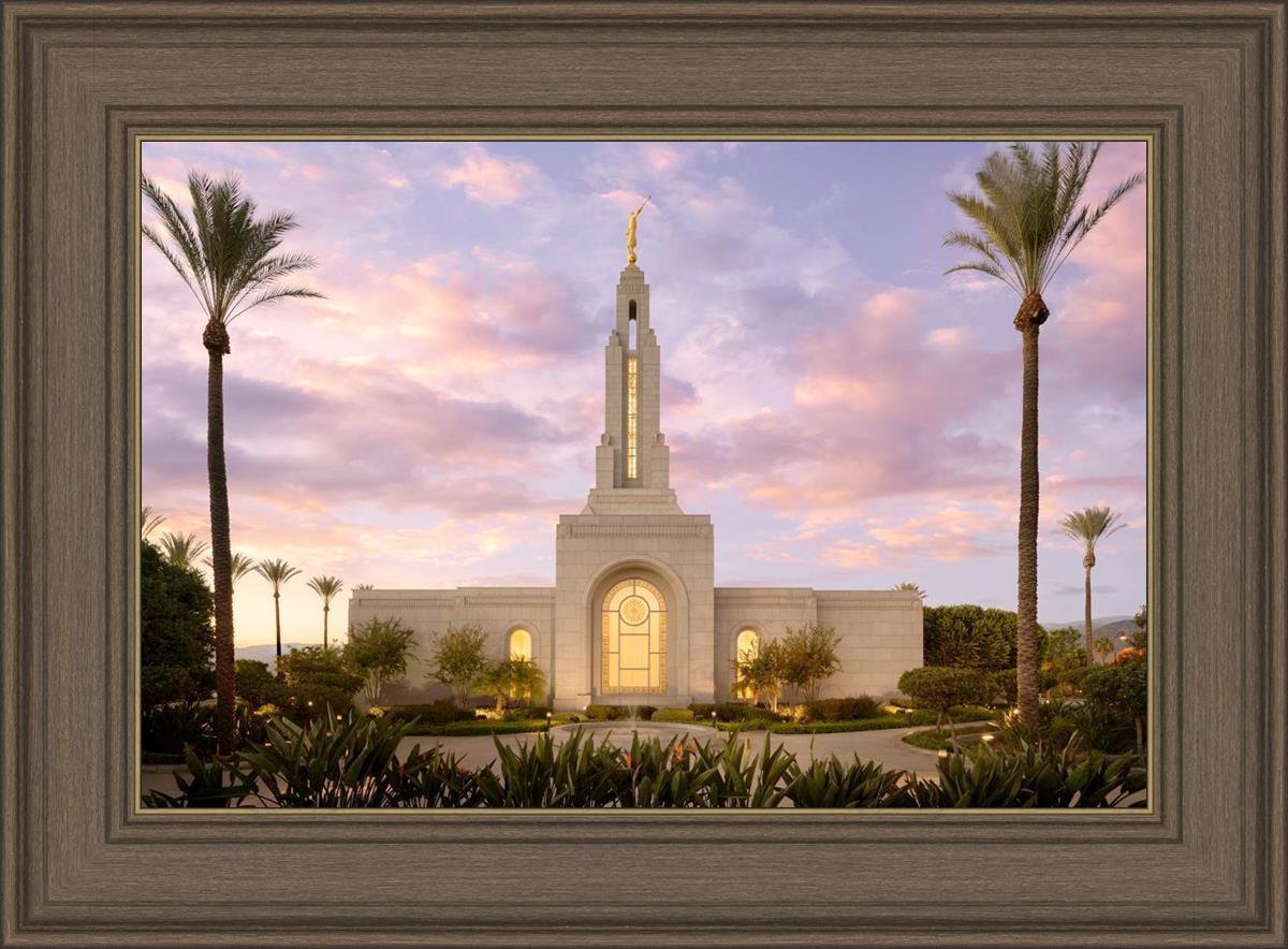 Redlands Temple Fountain Sunset
