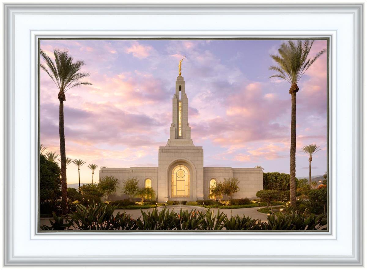 Redlands Temple Fountain Sunset