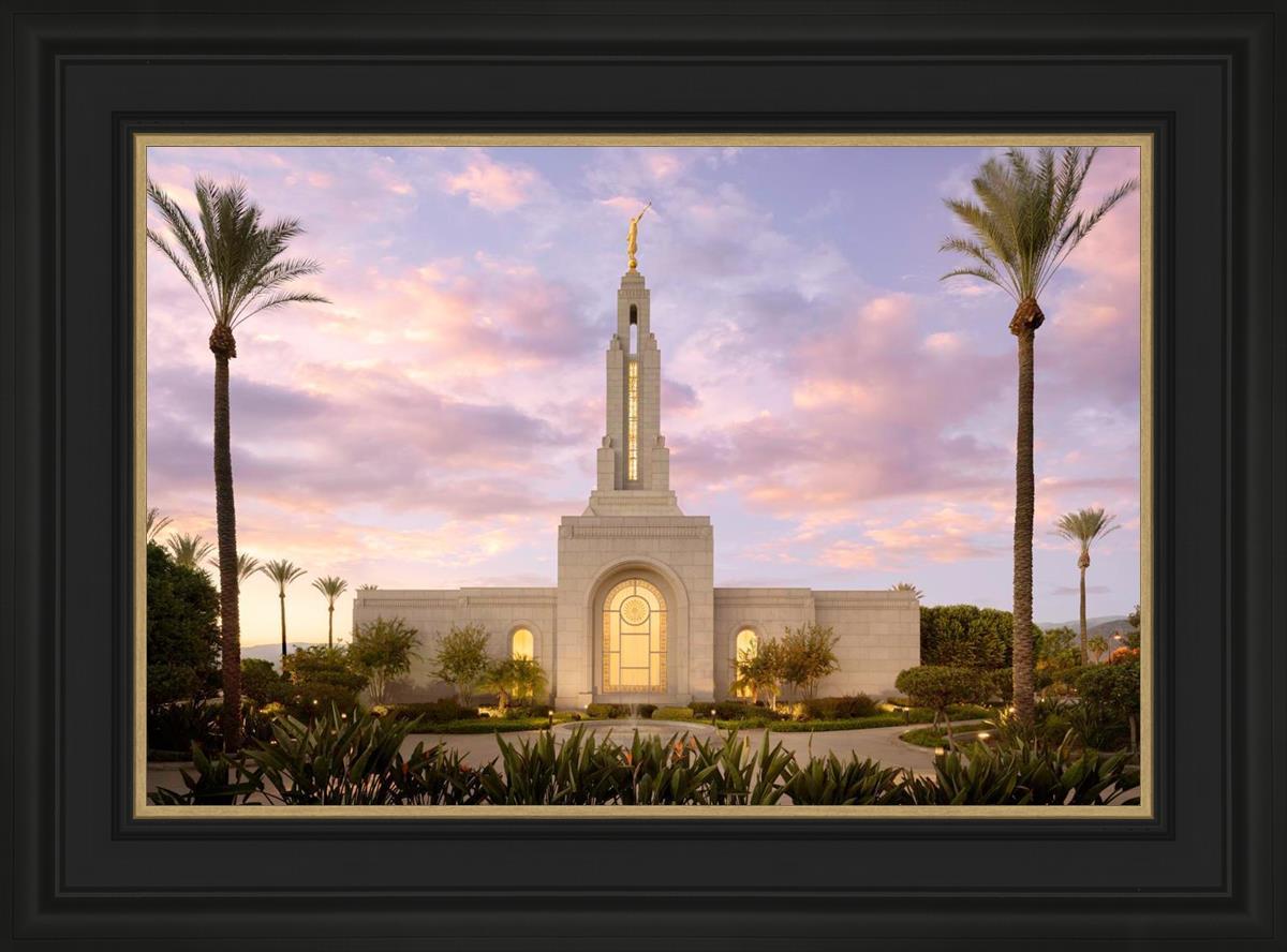 Redlands Temple Fountain Sunset