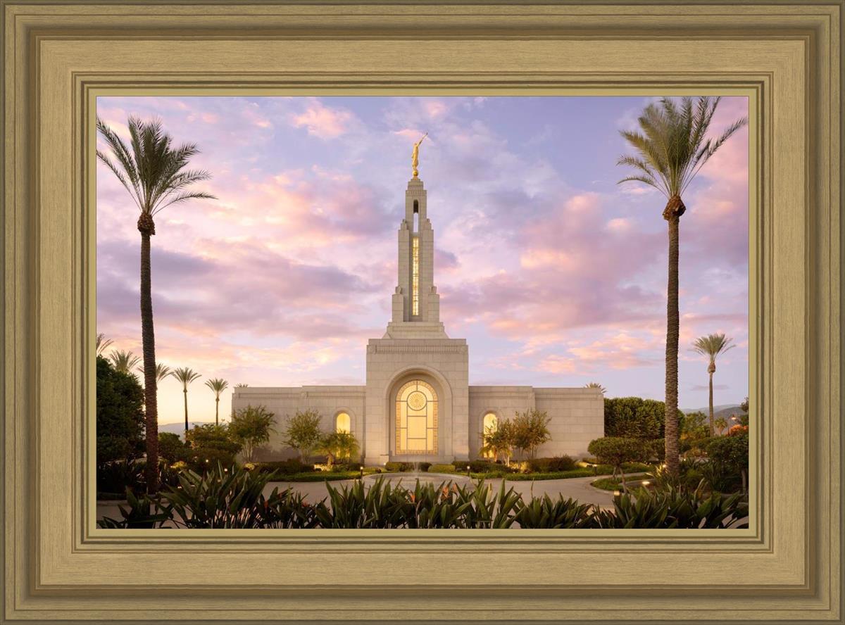Redlands Temple Fountain Sunset