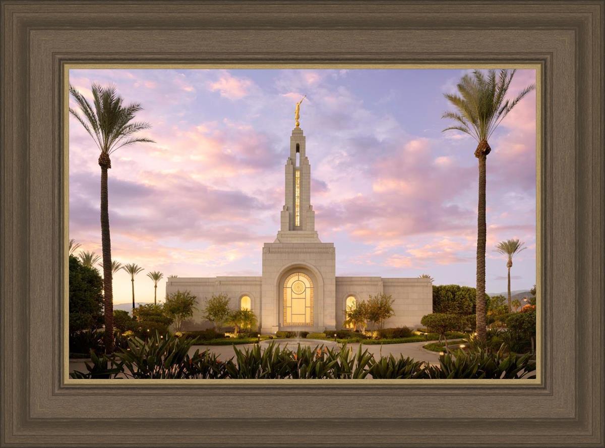 Redlands Temple Fountain Sunset