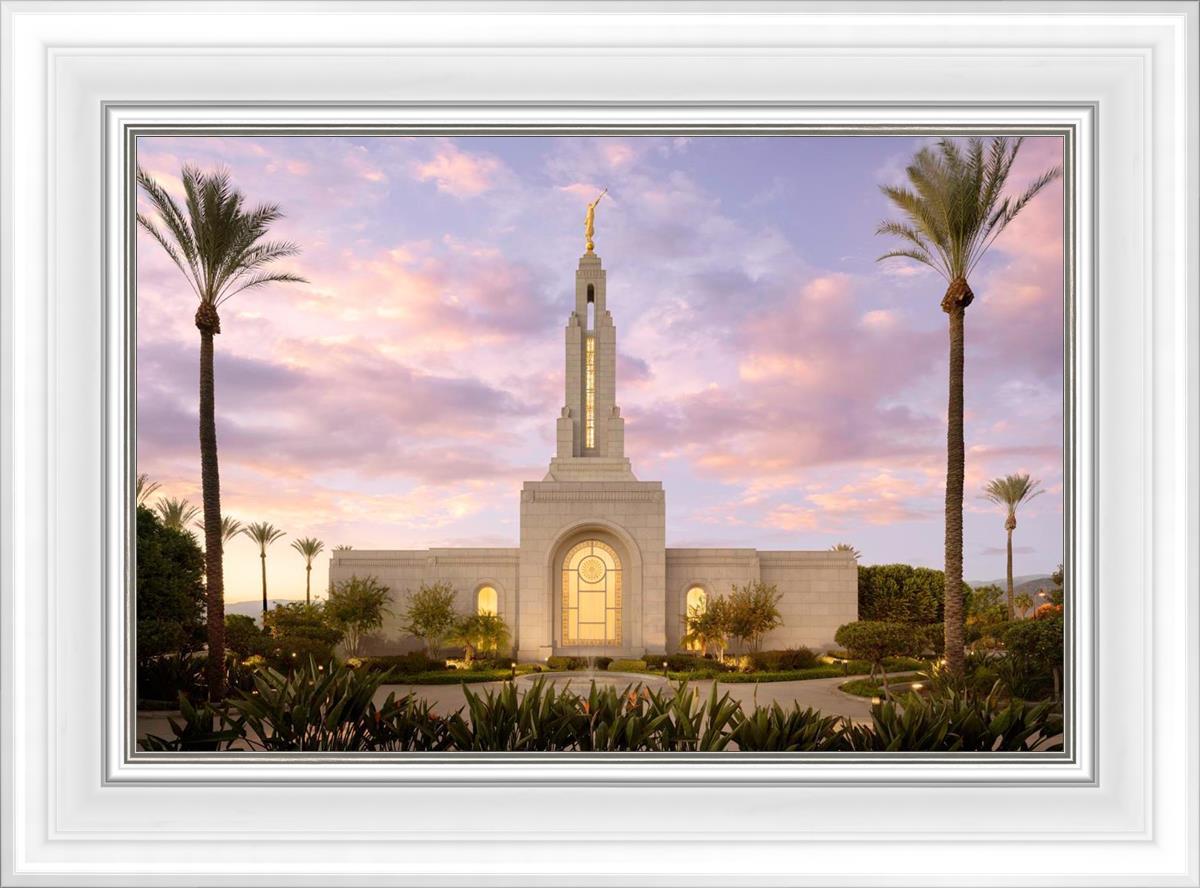 Redlands Temple Fountain Sunset