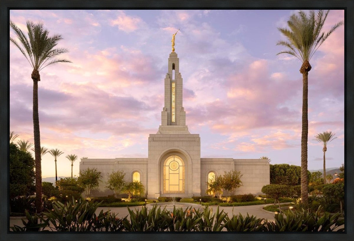 Redlands Temple Fountain Sunset Gallery Wrap