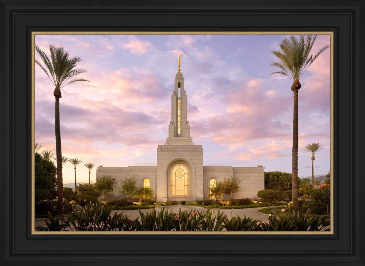 Redlands Temple Fountain Sunset