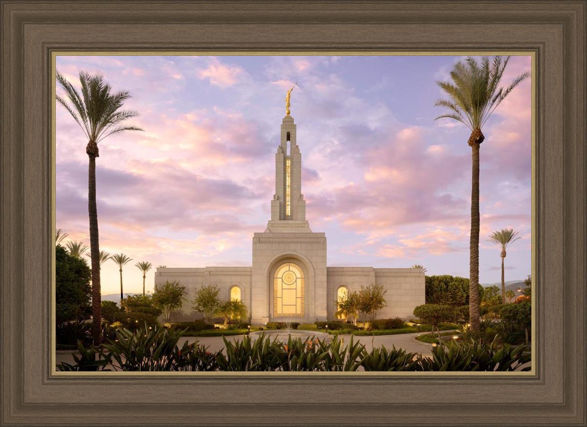 Redlands Temple Fountain Sunset