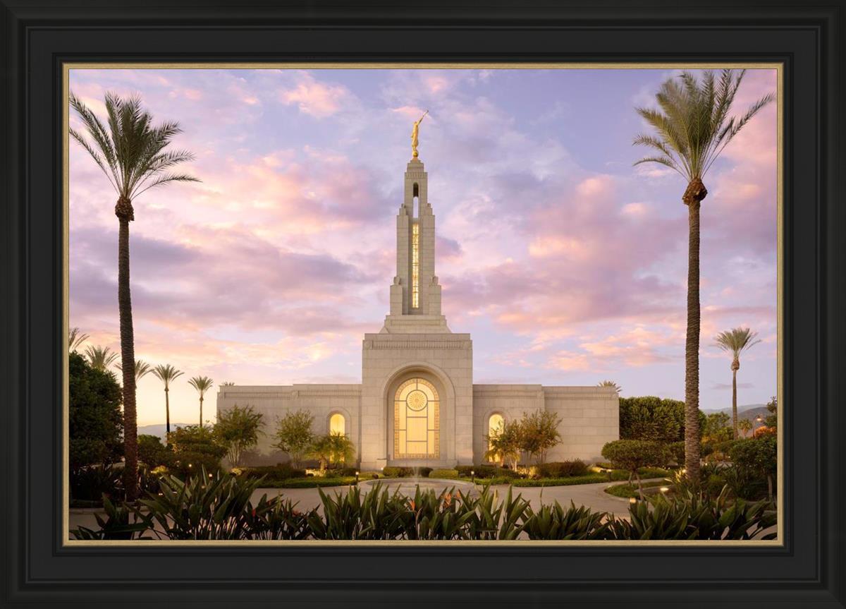 Redlands Temple Fountain Sunset