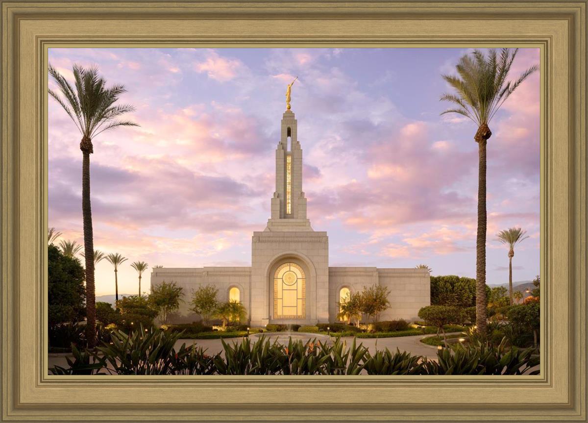 Redlands Temple Fountain Sunset