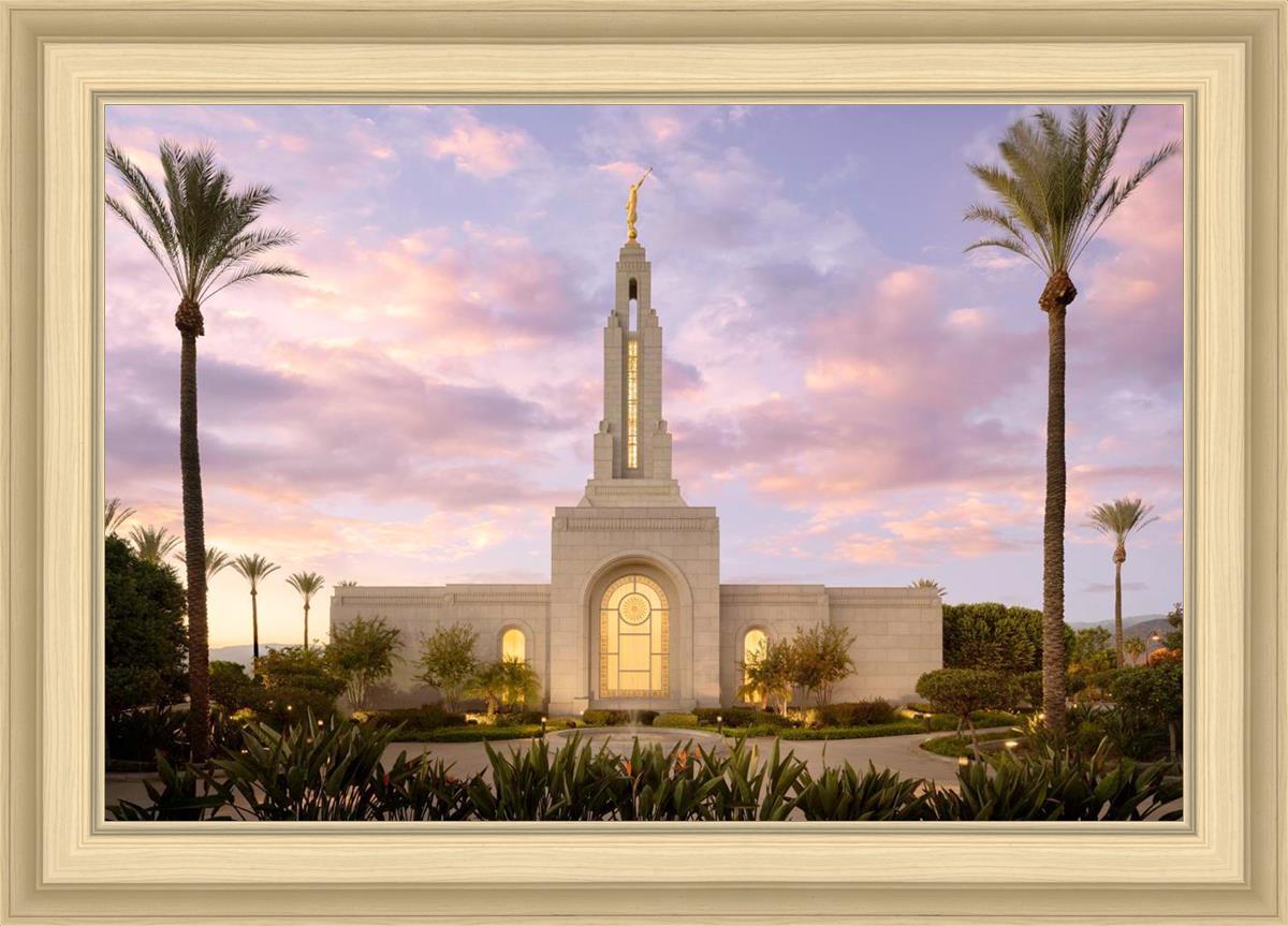 Redlands Temple Fountain Sunset