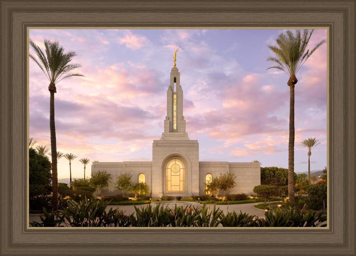 Redlands Temple Fountain Sunset