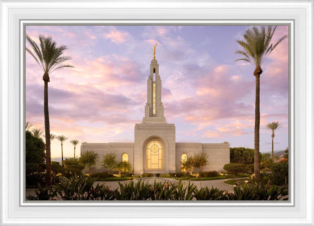 Redlands Temple Fountain Sunset