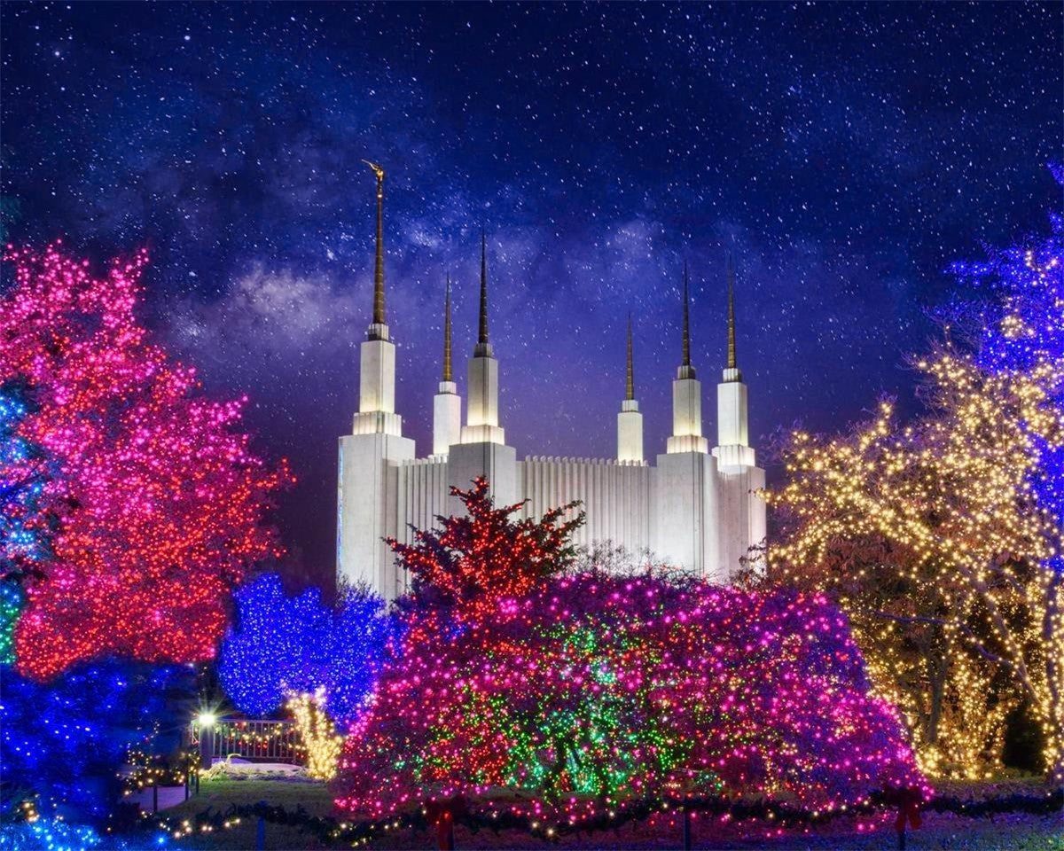 Washington DC Temple Christmas Lights Gallery Wrap