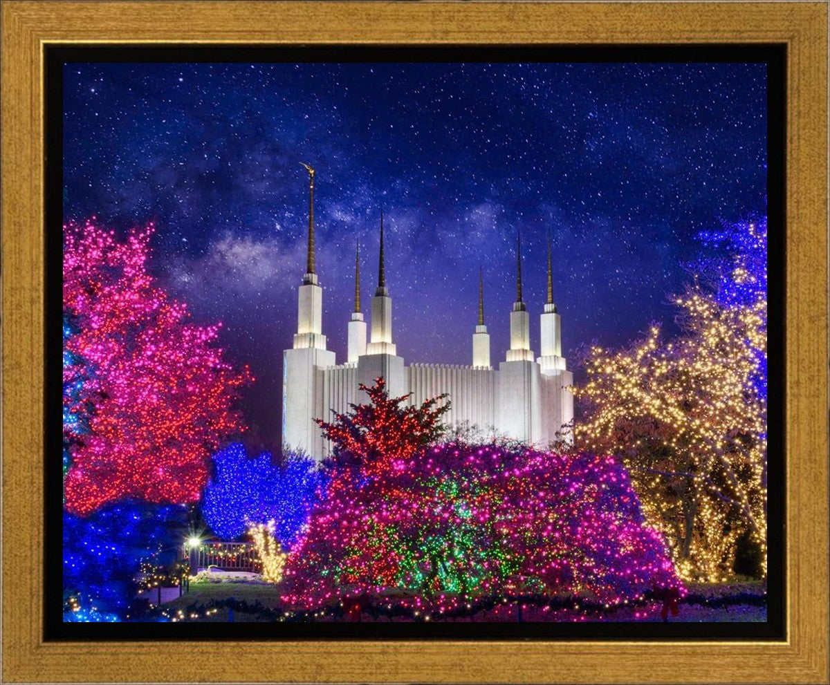 Washington DC Temple Christmas Lights Gallery Wrap
