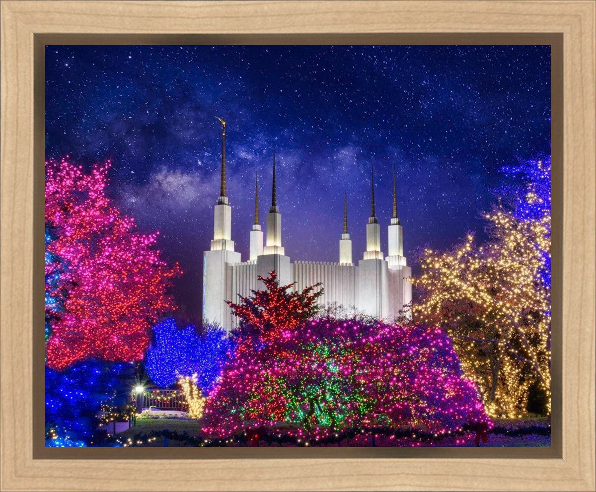 Washington DC Temple Christmas Lights Gallery Wrap