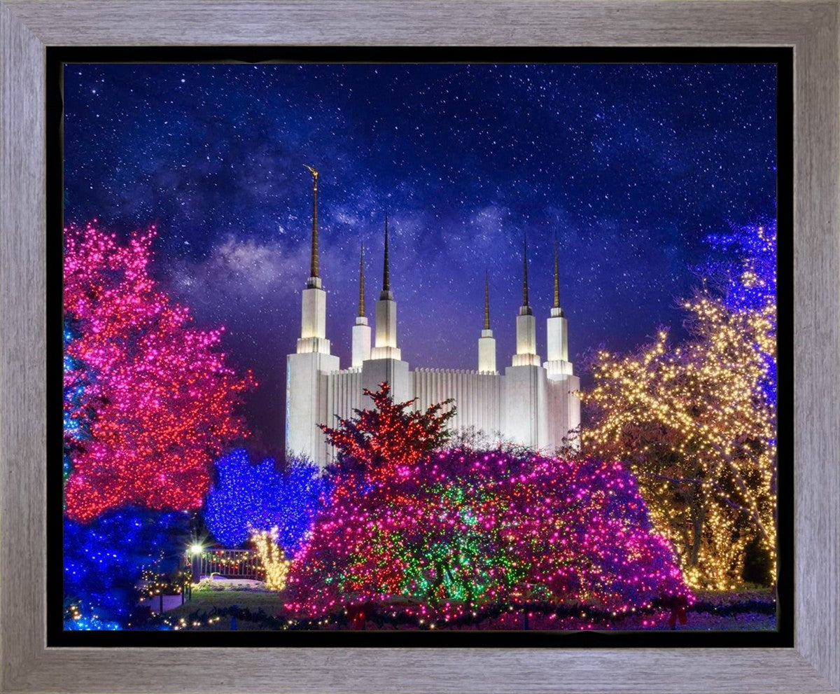 Washington DC Temple Christmas Lights Gallery Wrap