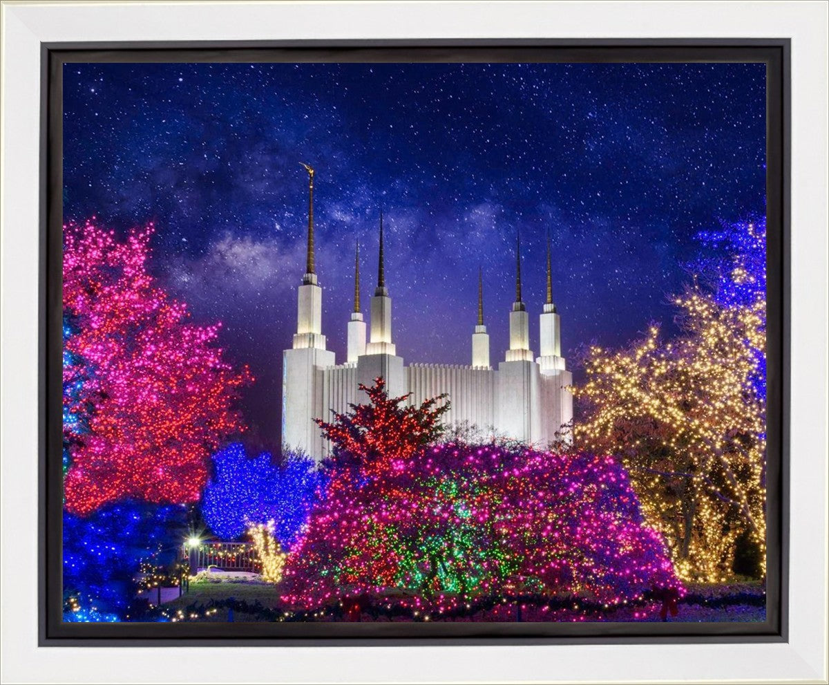 Washington DC Temple Christmas Lights Gallery Wrap