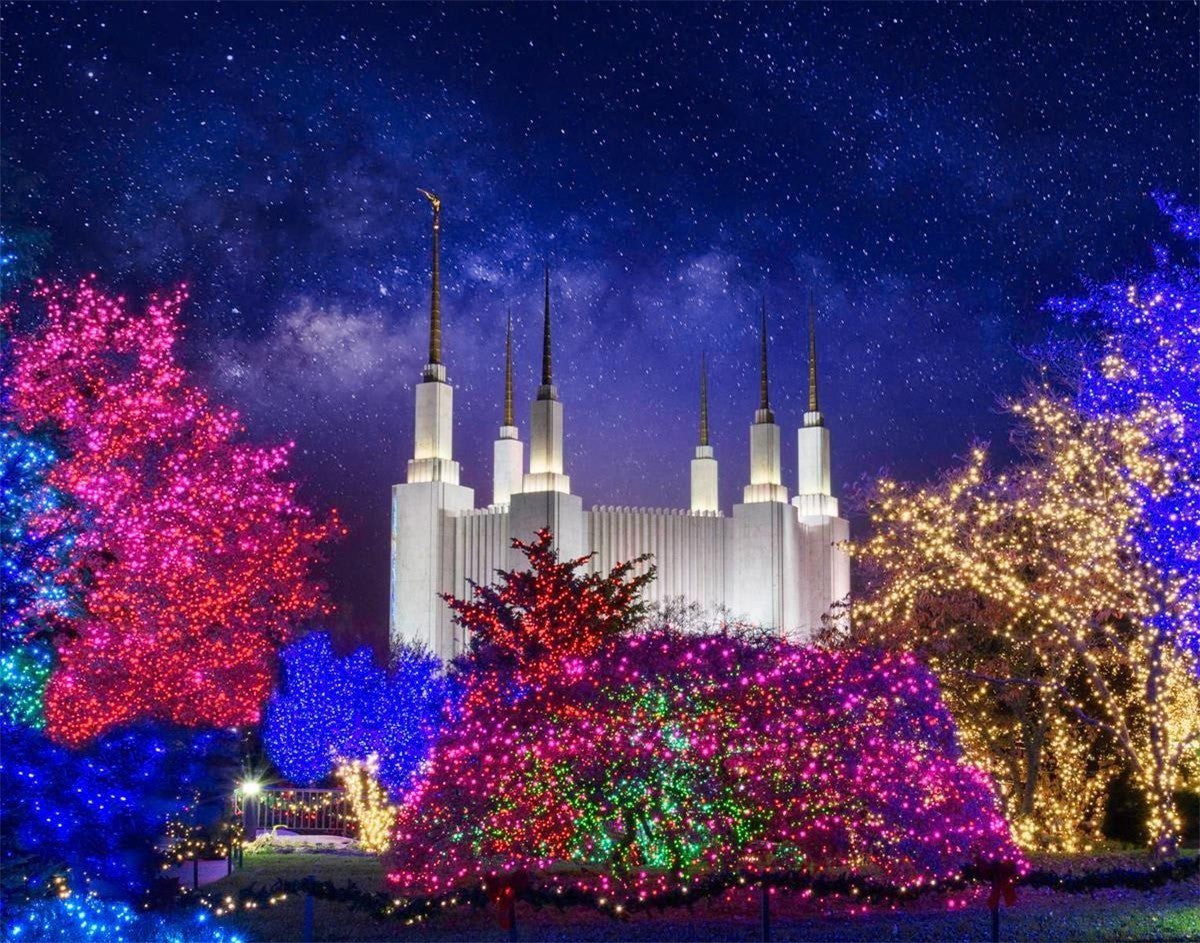 Washington DC Temple Christmas Lights Gallery Wrap