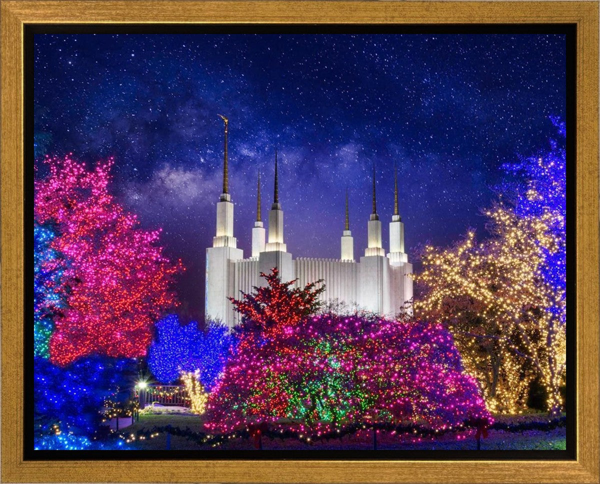 Washington DC Temple Christmas Lights Gallery Wrap