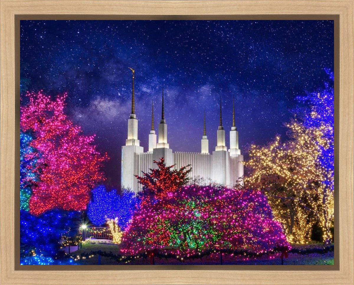 Washington DC Temple Christmas Lights Gallery Wrap
