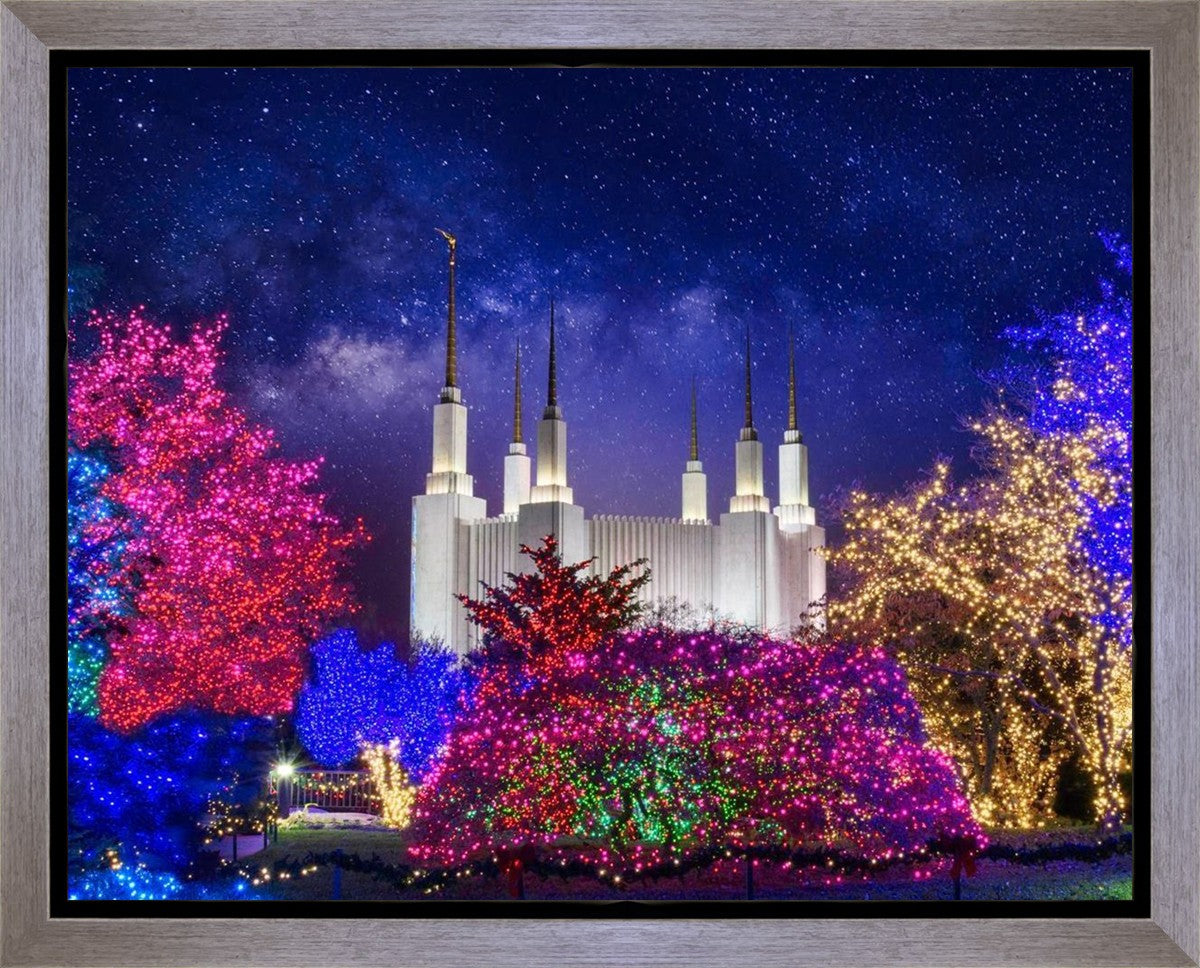 Washington DC Temple Christmas Lights Gallery Wrap