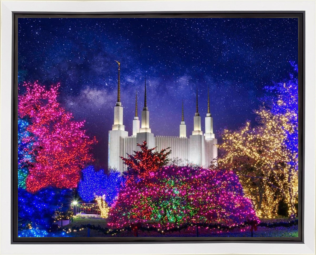 Washington DC Temple Christmas Lights Gallery Wrap