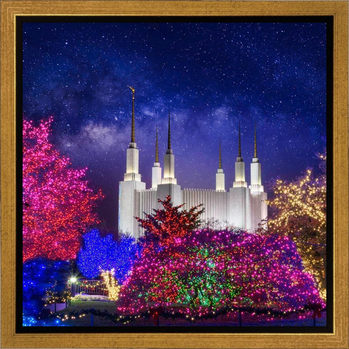 Washington DC Temple Christmas Lights Gallery Wrap