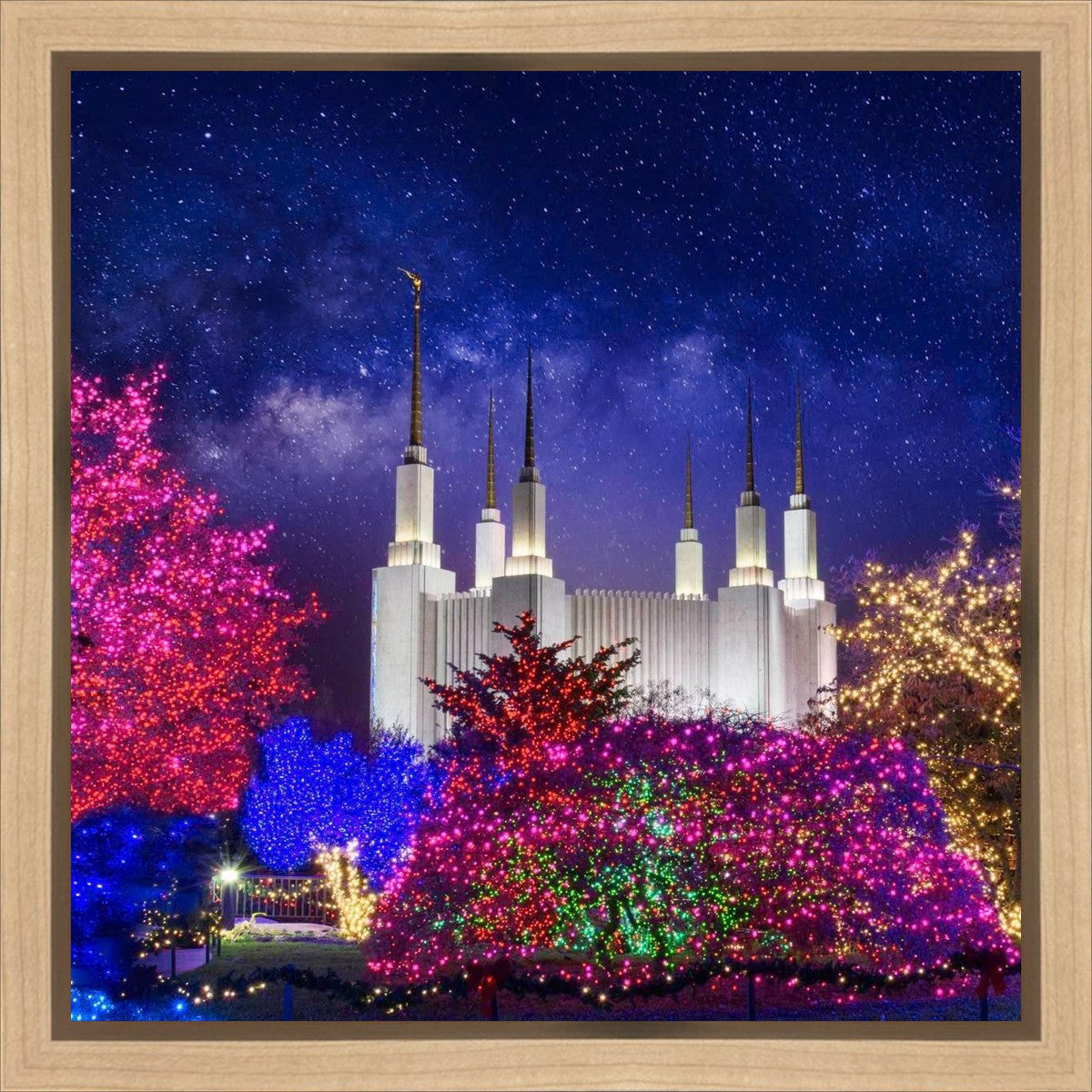 Washington DC Temple Christmas Lights Gallery Wrap